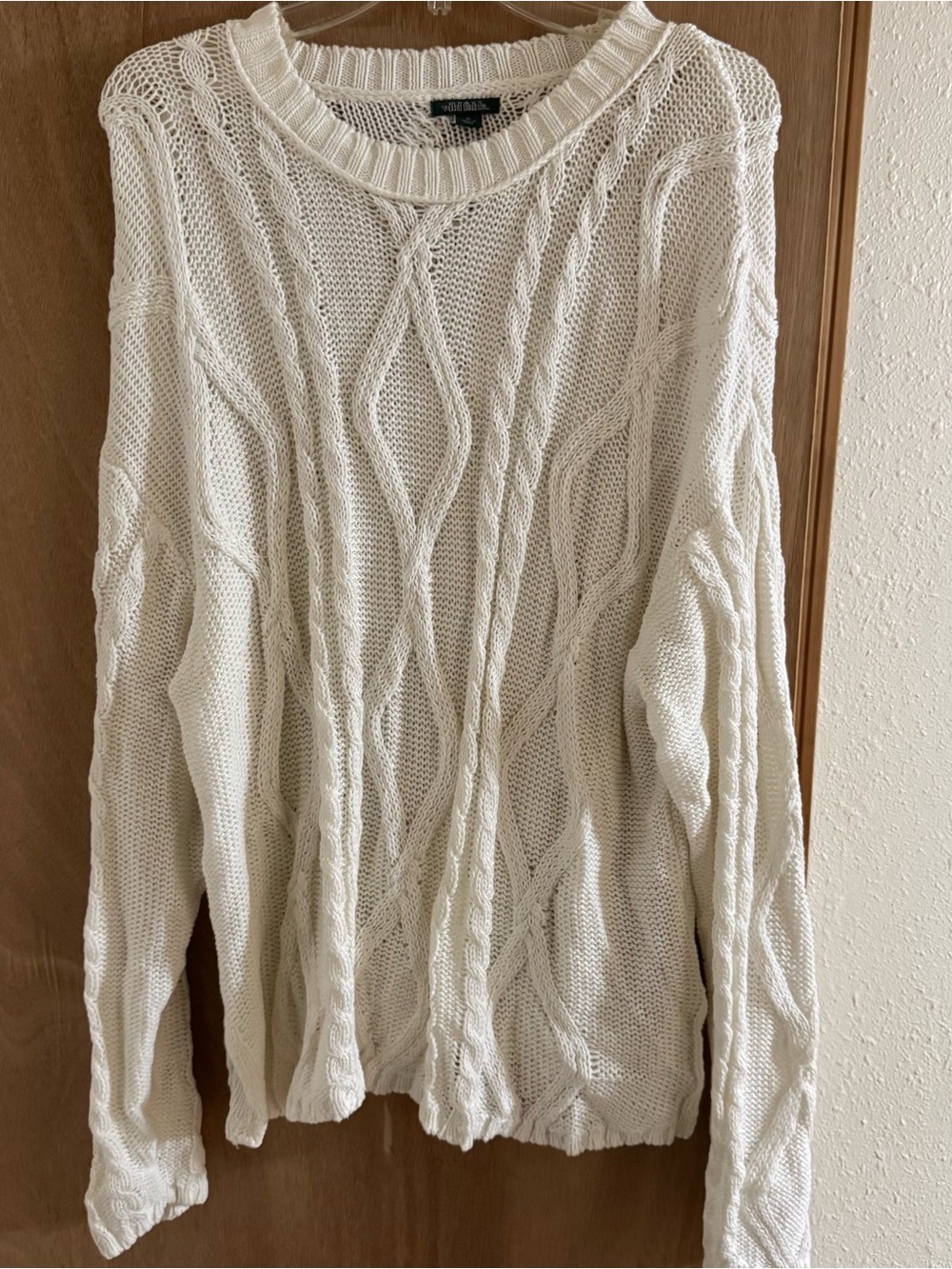 wild fable Cream Cable Knit Scoop-Neck Sweater